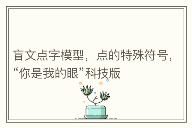 盲文點(diǎn)字模型，點(diǎn)的特殊符號，“你是我的眼”科技版