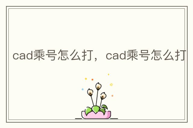 cad乘號怎么打，cad乘號怎么打