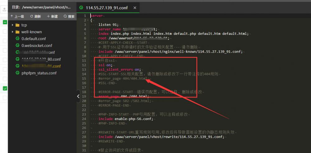 網(wǎng)站開(kāi)啟SSI/寶塔面板開(kāi)啟SSI功能/linux面板nginx開(kāi)啟ssi