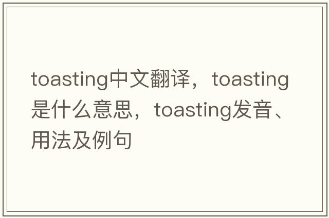 toasting中文翻譯，toasting是什么意思，toasting發(fā)音、用法及例句