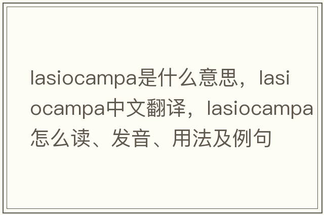 Lasiocampa是什么意思，Lasiocampa中文翻譯，Lasiocampa怎么讀、發(fā)音、用法及例句