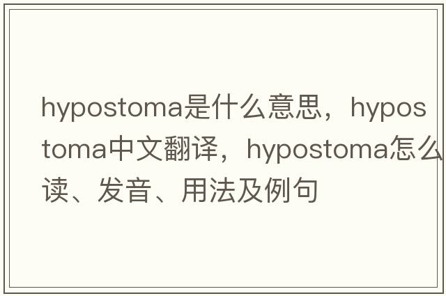 hypostoma是什么意思，hypostoma中文翻譯，hypostoma怎么讀、發(fā)音、用法及例句