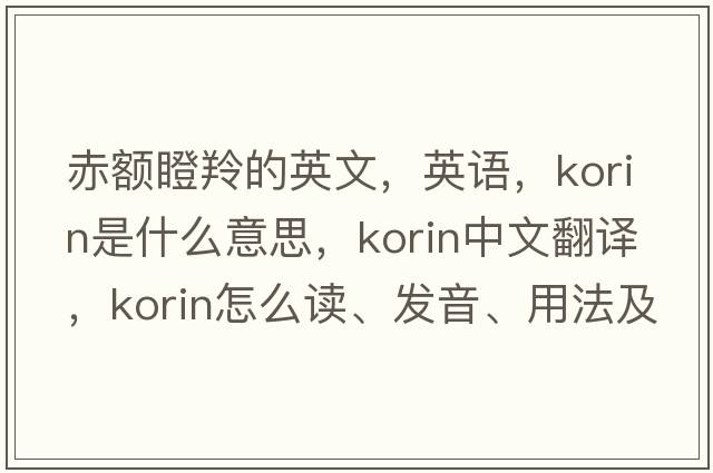 赤額瞪羚的英文，英語(yǔ)，korin是什么意思，korin中文翻譯，korin怎么讀、發(fā)音、用法及例句