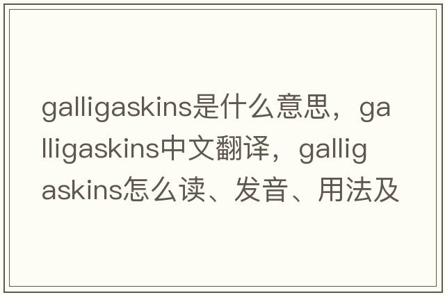 galligaskins是什么意思，galligaskins中文翻譯，galligaskins怎么讀、發(fā)音、用法及例句
