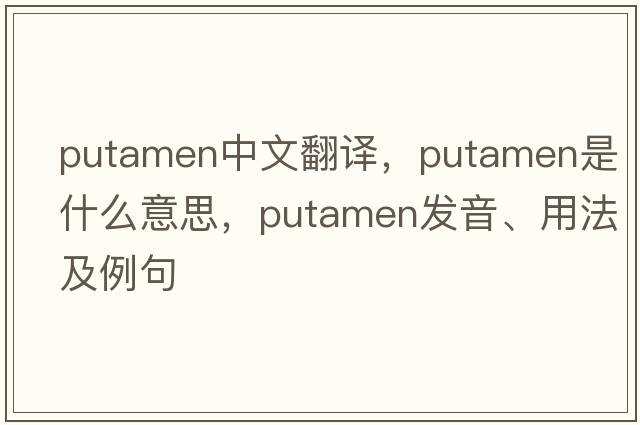 putamen中文翻譯，putamen是什么意思，putamen發(fā)音、用法及例句