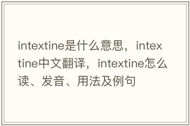 intextine是什么意思，intextine中文翻譯，intextine怎么讀、發(fā)音、用法及例句