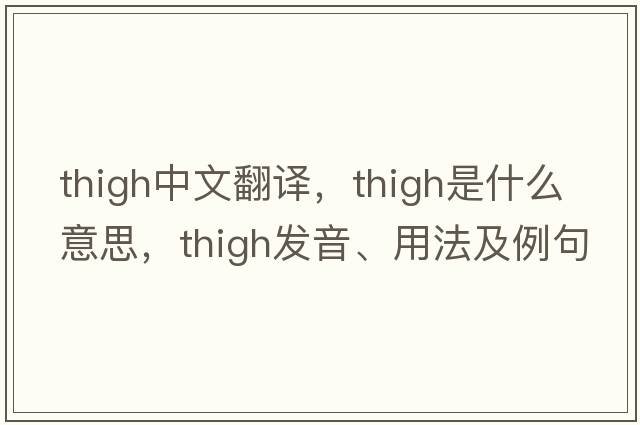 thigh中文翻譯，thigh是什么意思，thigh發(fā)音、用法及例句
