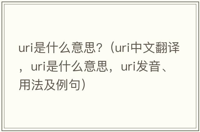 uri是什么意思?（URI中文翻譯，URI是什么意思，URI發(fā)音、用法及例句）