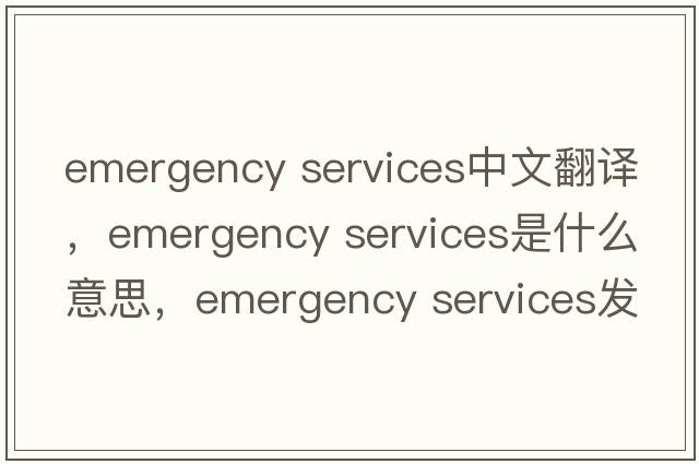 emergency services中文翻譯，emergency services是什么意思，emergency services發(fā)音、用法及例句