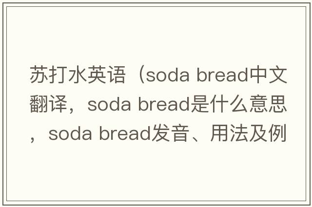 蘇打水英語(yǔ)（soda bread中文翻譯，soda bread是什么意思，soda bread發(fā)音、用法及例句）