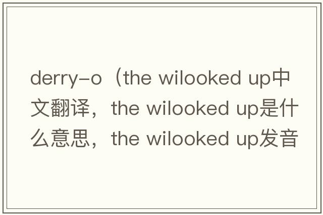 derry-o（the wilooked up中文翻譯，the wilooked up是什么意思，the wilooked up發(fā)音、用法及例句）