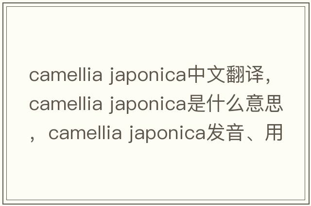 camellia japonica中文翻譯，camellia japonica是什么意思，camellia japonica發(fā)音、用法及例句
