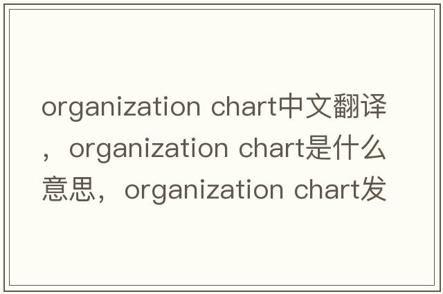 organization chart中文翻譯，organization chart是什么意思，organization chart發(fā)音、用法及例句
