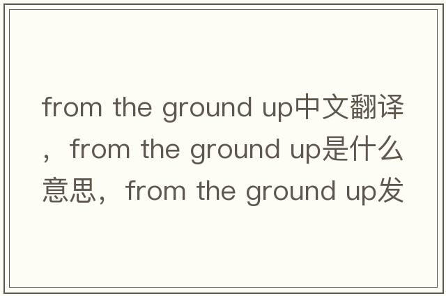from the ground up中文翻譯，from the ground up是什么意思，from the ground up發(fā)音、用法及例句