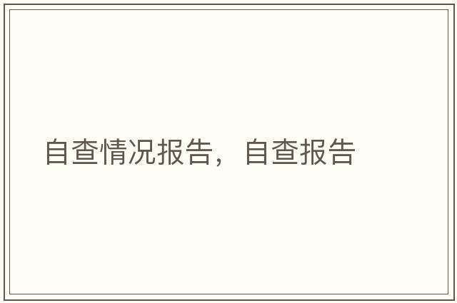 自查情況報告，自查報告