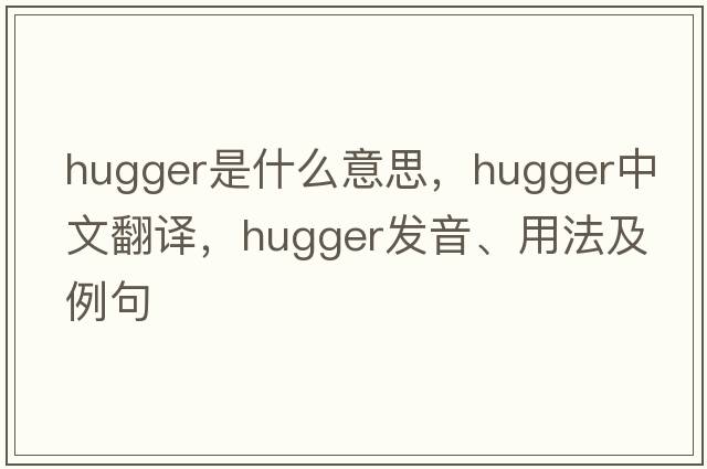 hugger是什么意思，hugger中文翻譯，hugger發(fā)音、用法及例句