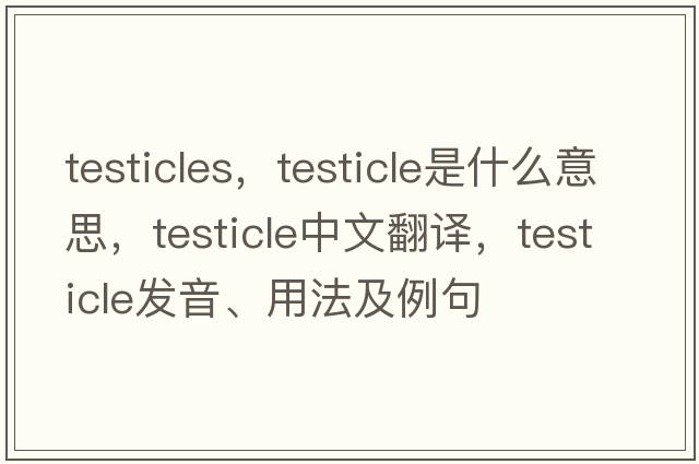 testicles，testicle是什么意思，testicle中文翻譯，testicle發(fā)音、用法及例句