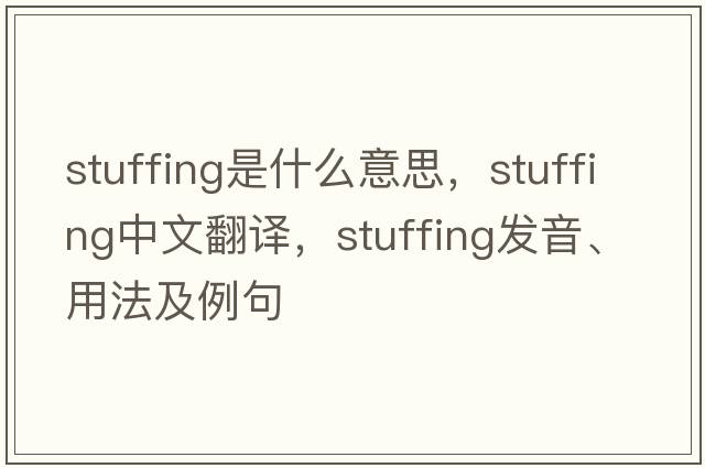 stuffing是什么意思，stuffing中文翻譯，stuffing發(fā)音、用法及例句