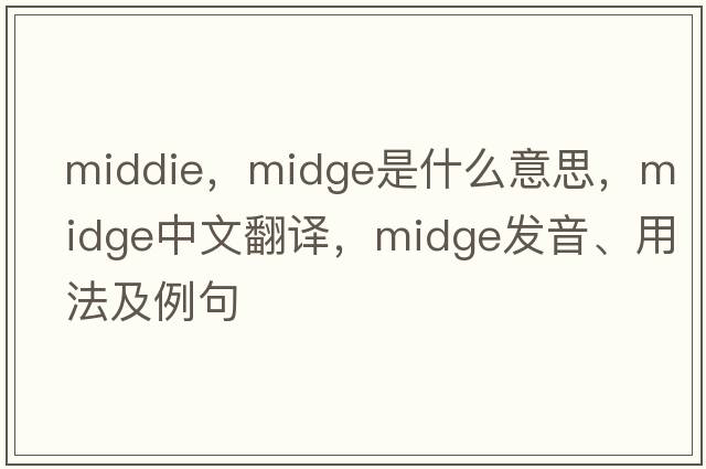 middie，midge是什么意思，midge中文翻譯，midge發(fā)音、用法及例句